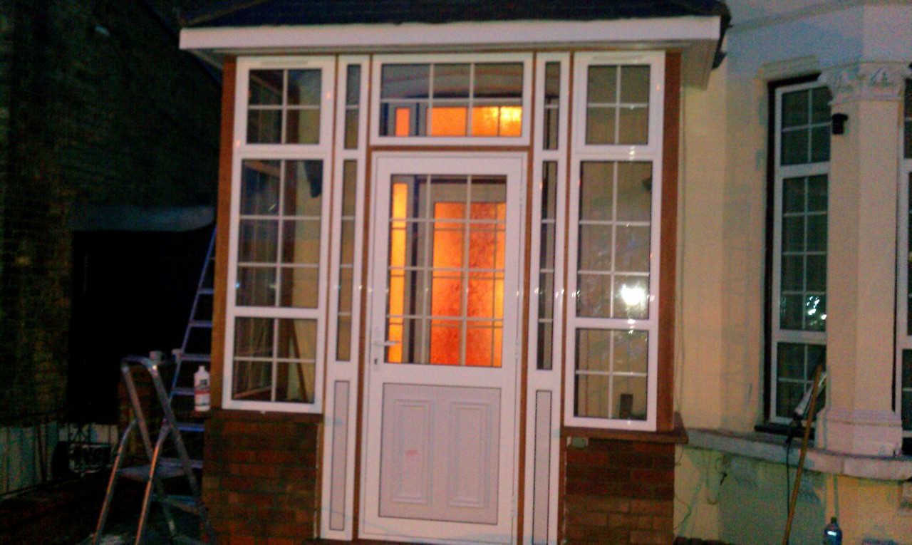 uPVC porch with Georgian bar glazing installed in New Malden